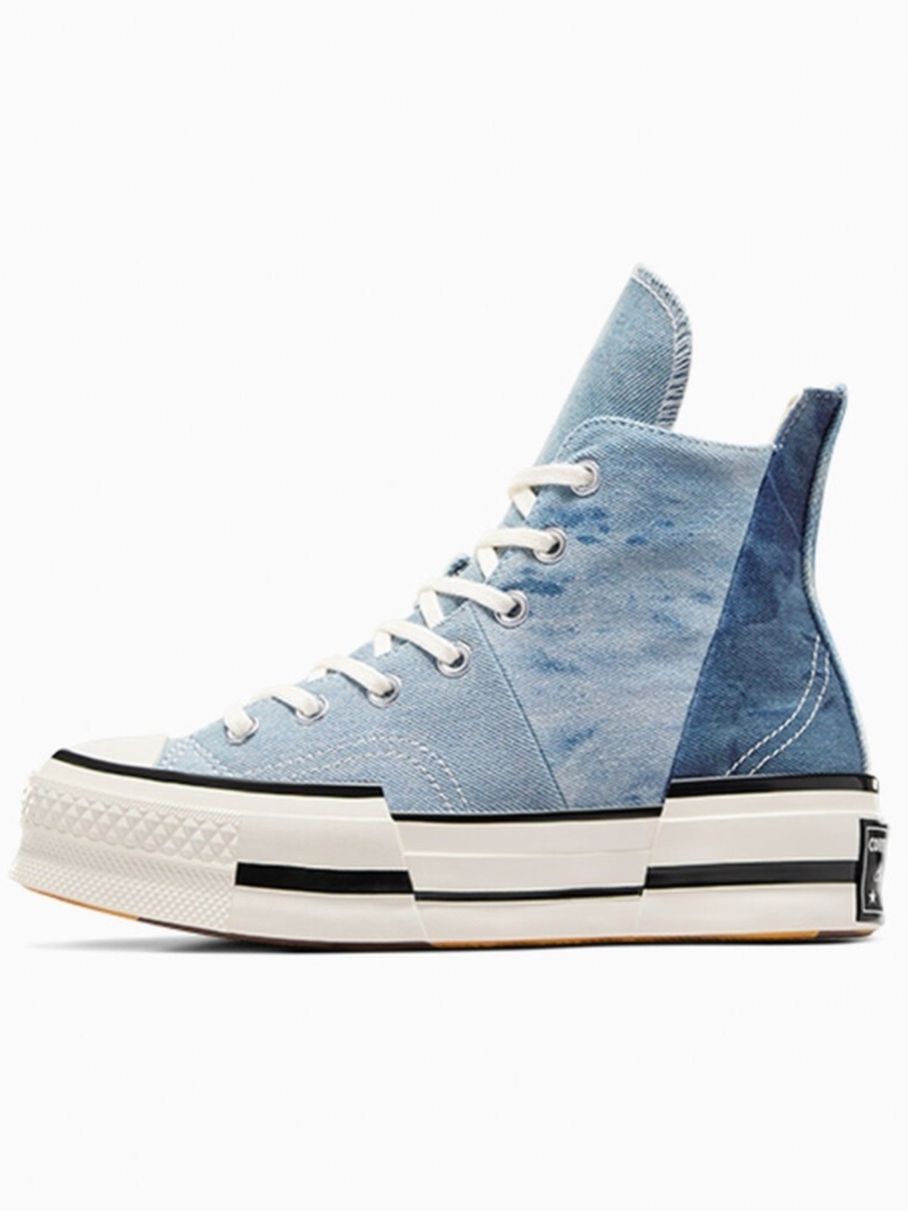 NEW Chuck 70 Plus Distressed Denim Converse Denim Patchwork High Top - 10 W 8 M - Picture 13 of 13